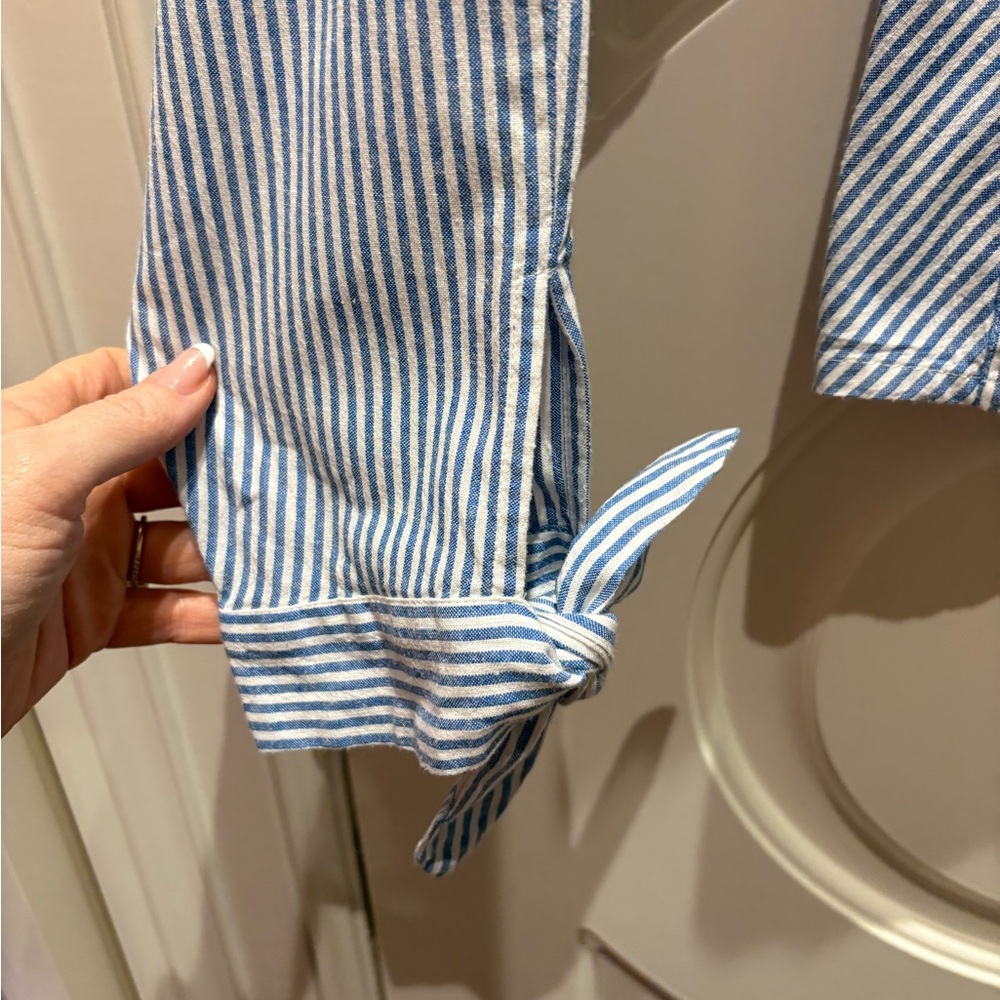 Blue and White Striped Blouse - Picture 2 of 4